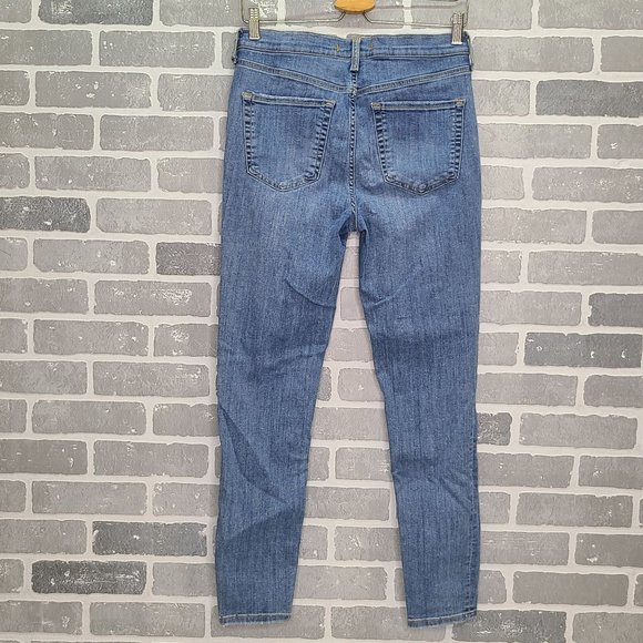 Free People Blue Full Length Distressed Jeans Size 29 - Picture 7 of 8